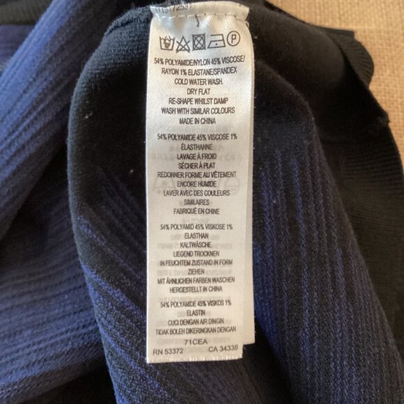 French Connection Dress Size 12 Bodycon‎ Navy & Black Dani Degrade Short Sleeve - Picture 10 of 10